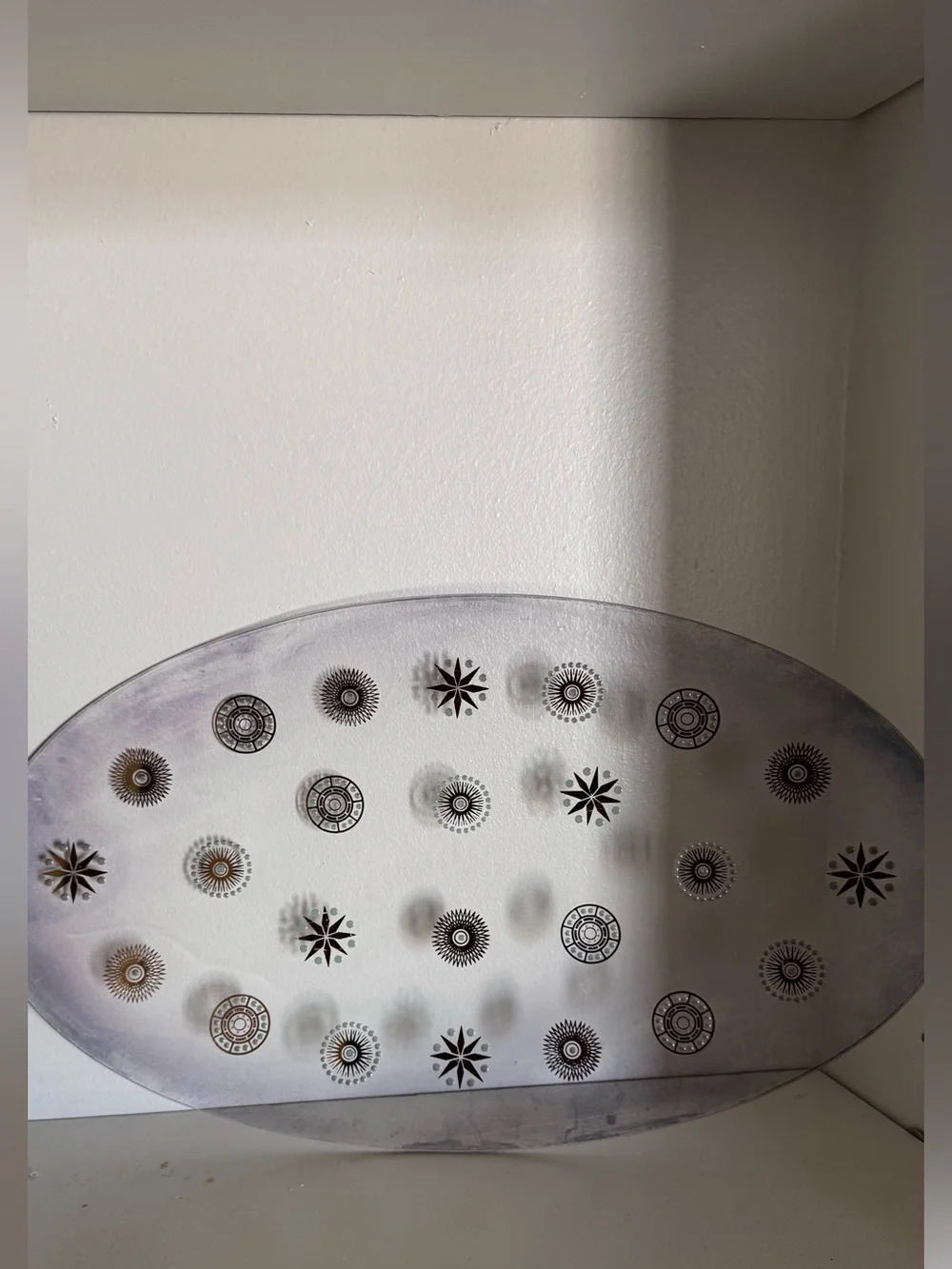 Mid Century Modern Glass Over Starburst Platter